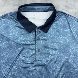 Maelreg Shirt Mens Size L Blue Performance Polo Short Sleeve Shirt Lightweight